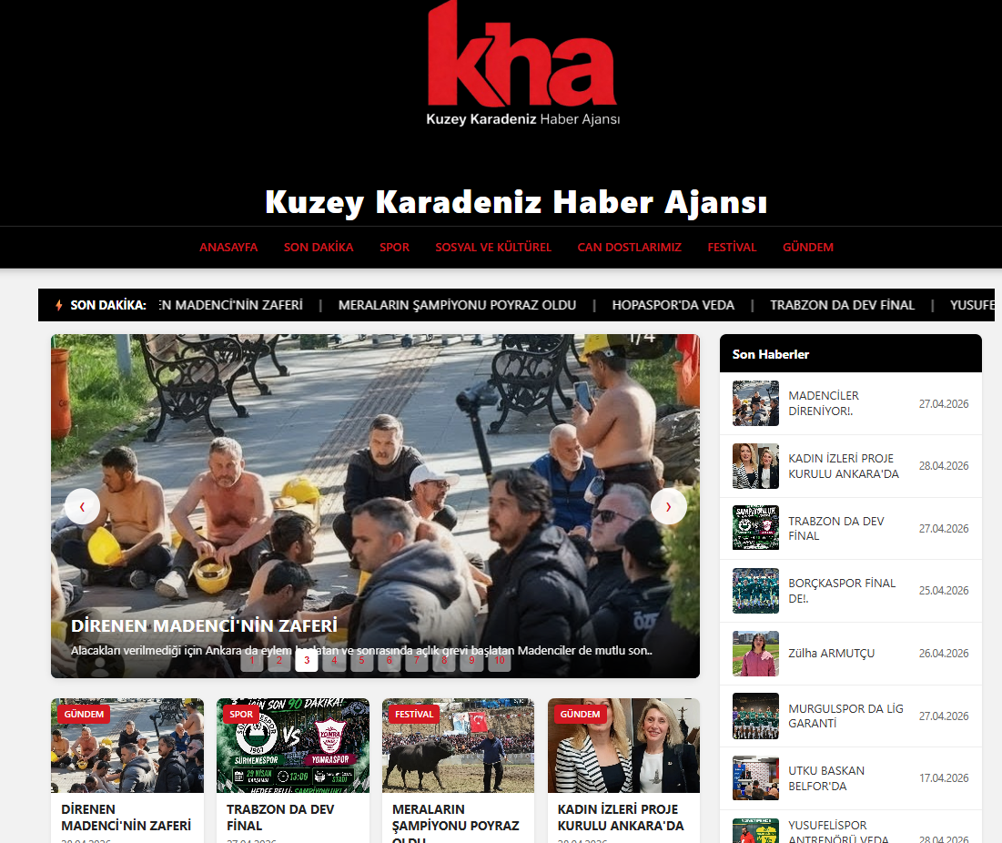 Kuzey Karadeniz Haber Ajansı web sitesi önizleme