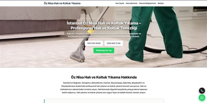 Halı Yıkama web sitesi önizleme