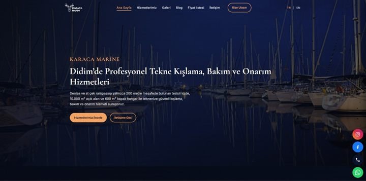 Karaca Marine web sitesi